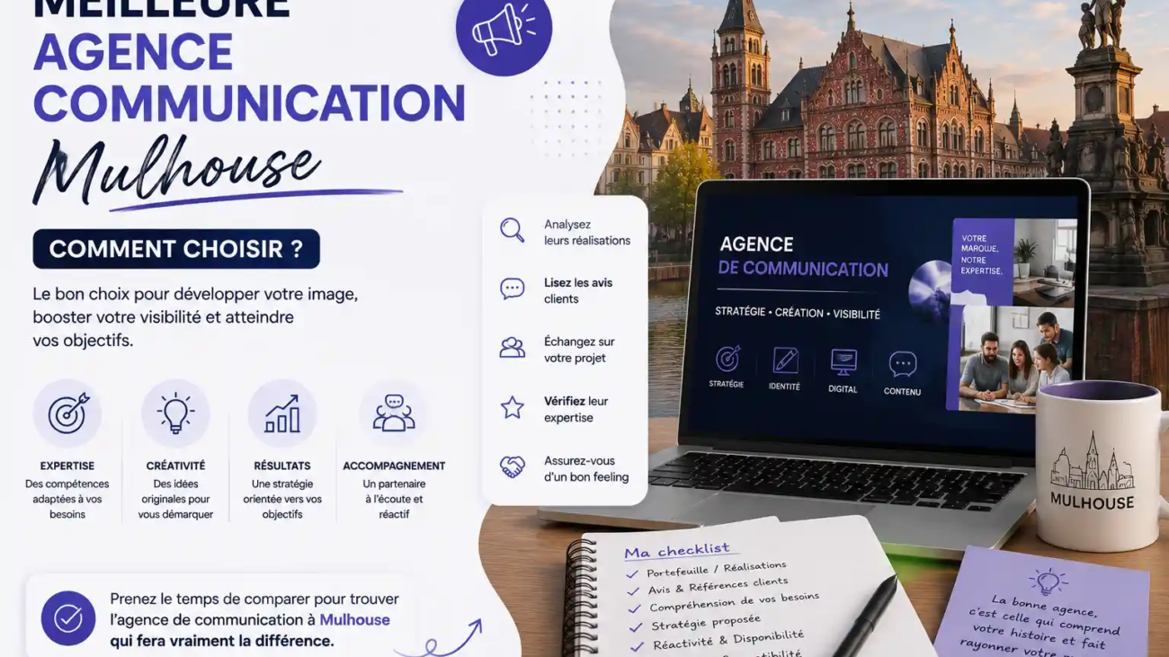 meilleure agence de communication à Mulhouse, avec les principaux critères de sélection : expertise, créativité, stratégie, accompagnement et résultats.