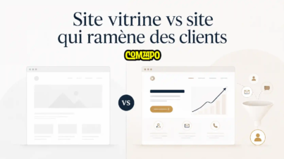 Comparaison entre un site vitrine et un site conçu pour générer des clients