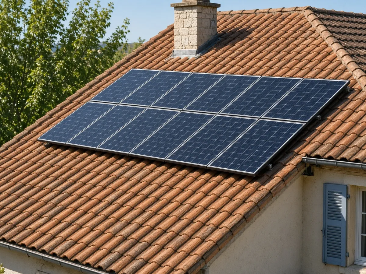 Site internet photovoltaïque, panneaux solaires sur toiture résidentielle