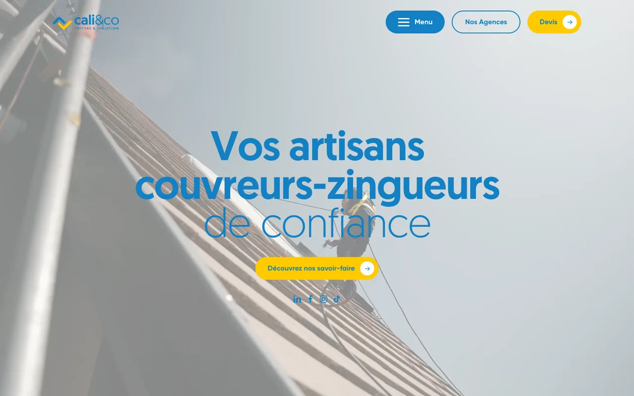 Réalisation site internet ComApo Cali et Co, couvreurs zingueurs