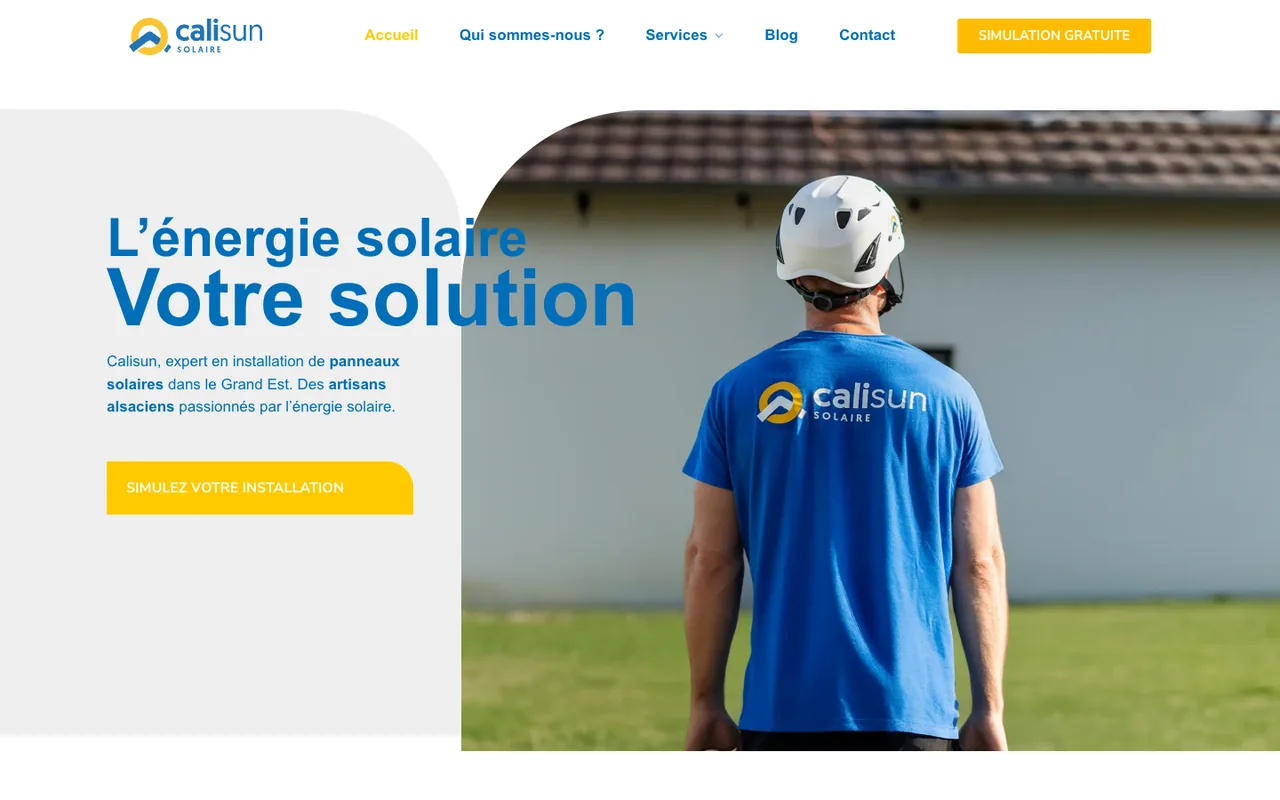 Réalisation site internet ComApo Calisun, panneaux solaires Grand Est