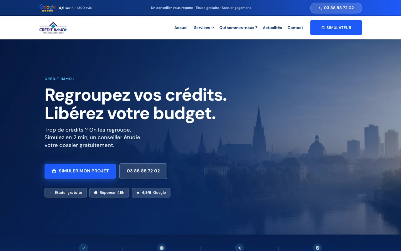Réalisation site internet ComApo Crédit Immo Plus, courtage à Strasbourg