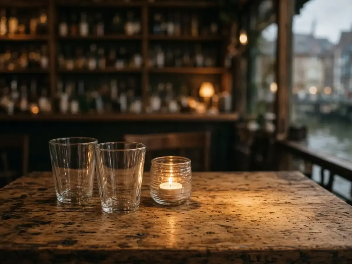 Le Jimmy's Strasbourg : ambiance table en bois et bougie