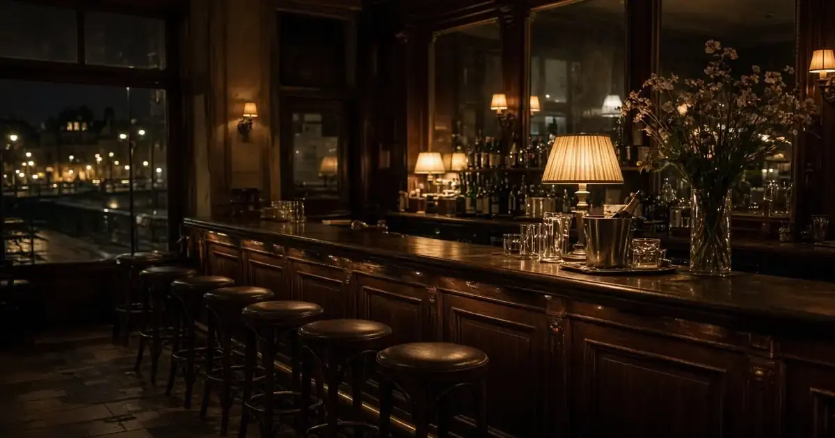 Le Jimmy's Strasbourg : comptoir le soir, Quai des Bateliers
